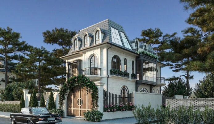 Đá lai châu lợp mái biệt thự